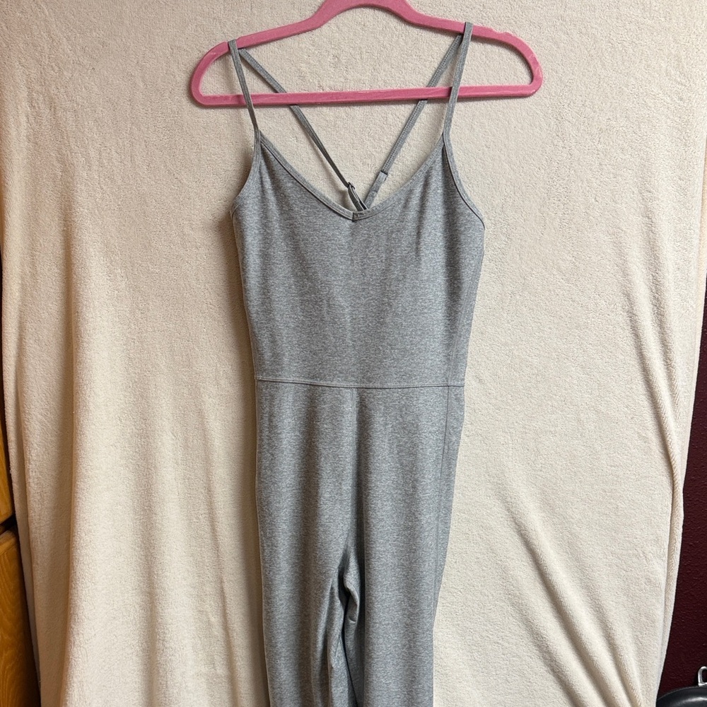 Grey Sleeveless athletic Jumpsuit